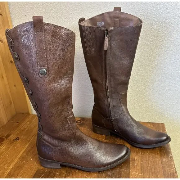 Matisse Women's 8 Sargent Brown Leather Mid Calf Western Riding Boot Side Zip - Picture 1 of 14